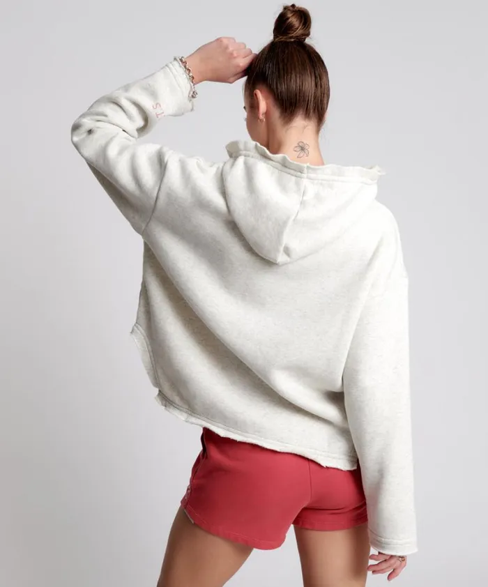 One Teaspoon Hoodies And Sweats OTS WHITE MARL VOYAGER HOODY 8211 Women One Teaspoon Hoodies And Sweats OTS WHITE MARL VOYAGER HOODY 8211 Women
