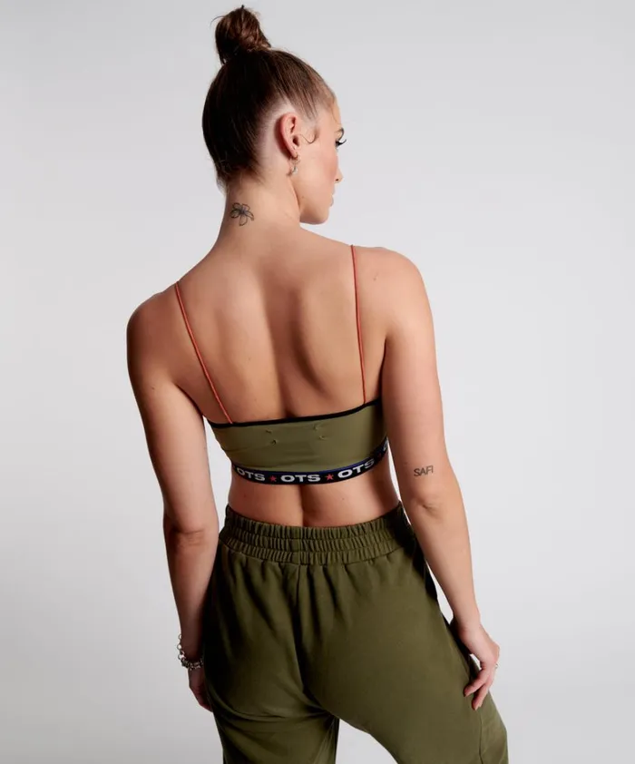 One Teaspoon Intimates OTS KHAKI BOXER CROP BRALETTE 8211 Women One Teaspoon Intimates OTS KHAKI BOXER CROP BRALETTE 8211 Women