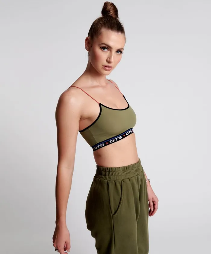 One Teaspoon Intimates OTS KHAKI BOXER CROP BRALETTE 8211 Women One Teaspoon Intimates OTS KHAKI BOXER CROP BRALETTE 8211 Women