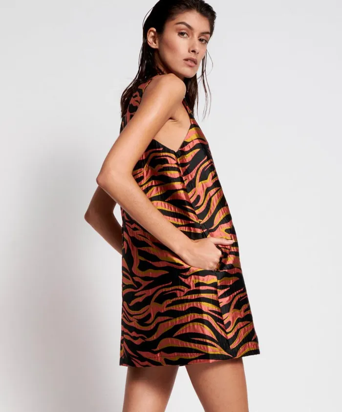 One Teaspoon Mini Dresses PINK ZEBRA SHIFT DRESS 8211 Women One Teaspoon Mini Dresses PINK ZEBRA SHIFT DRESS 8211 Women