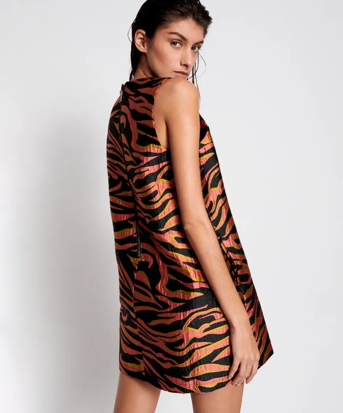One Teaspoon Mini Dresses PINK ZEBRA SHIFT DRESS 8211 Women One Teaspoon Mini Dresses PINK ZEBRA SHIFT DRESS 8211 Women