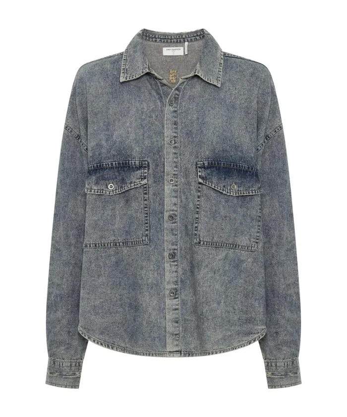 One Teaspoon Shirts DIRTY BLUE OVERSIZED DENIM WESTERN SHIRT 8211 Women One Teaspoon Shirts DIRTY BLUE OVERSIZED DENIM WESTERN SHIRT 8211 Women