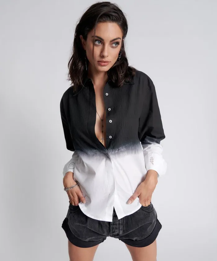 One Teaspoon Shirts FADE OUT TUXEDO SHIRT 8211 Women
