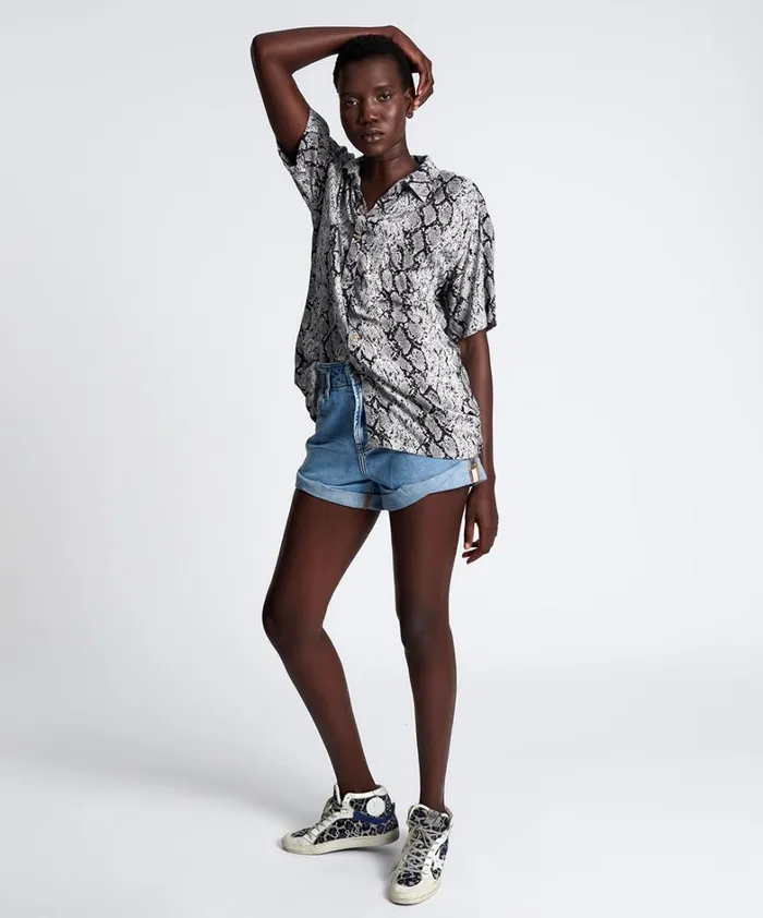 One Teaspoon Shirts MIDH SNAKE UNISEX SHIRT 8211 Women One Teaspoon Shirts MIDH SNAKE UNISEX SHIRT 8211 Women