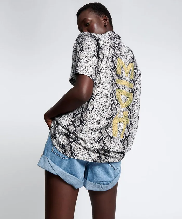 One Teaspoon Shirts MIDH SNAKE UNISEX SHIRT 8211 Women One Teaspoon Shirts MIDH SNAKE UNISEX SHIRT 8211 Women
