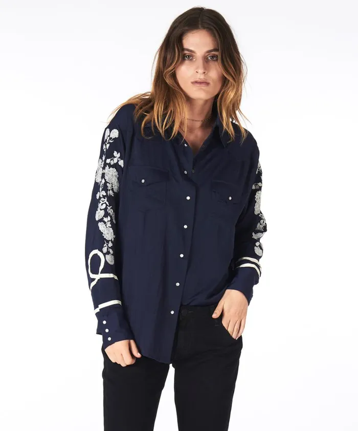 One Teaspoon Shirts SAN CERENA SHIRT BLUE 8211 Women