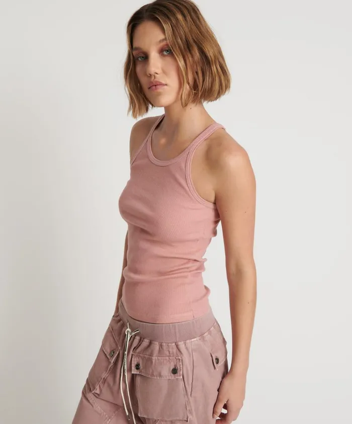 One Teaspoon Tees and Tanks BLUSH BAMBOO LOGO SINGLET 8211 Women One Teaspoon Tees and Tanks BLUSH BAMBOO LOGO SINGLET 8211 Women