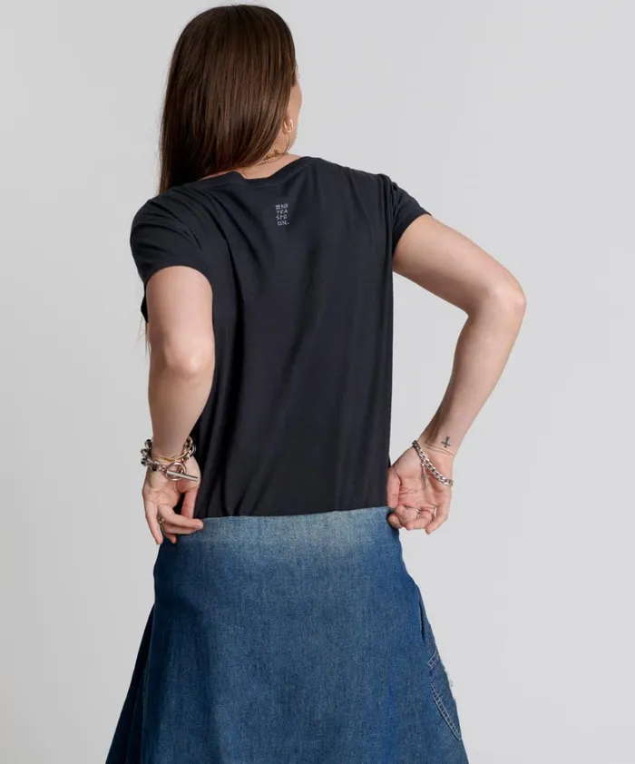 One Teaspoon Tees and Tanks ONE TEASPOON ORGANIC SCOOP NECK BASIC TEE BLACK 8211 Women One Teaspoon Tees and Tanks ONE TEASPOON ORGANIC SCOOP NECK BASIC TEE BLACK 8211 Women