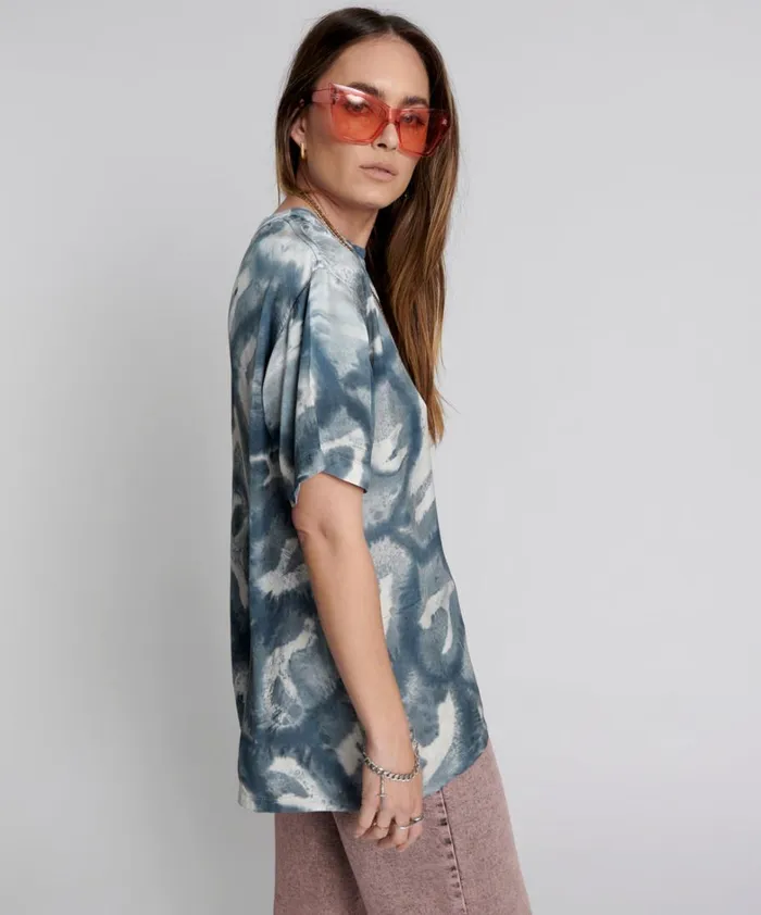 One Teaspoon Tees and Tanks REFLECTION HAND PRINTED SATIN TEE 8211 Women One Teaspoon Tees and Tanks REFLECTION HAND PRINTED SATIN TEE 8211 Women