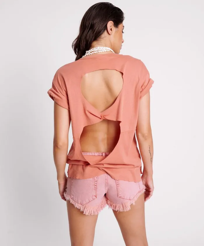 One Teaspoon Tees and Tanks TERRACOTTA LUCKY 8 BOYFRIEND TEE 8211 Women One Teaspoon Tees and Tanks TERRACOTTA LUCKY 8 BOYFRIEND TEE 8211 Women