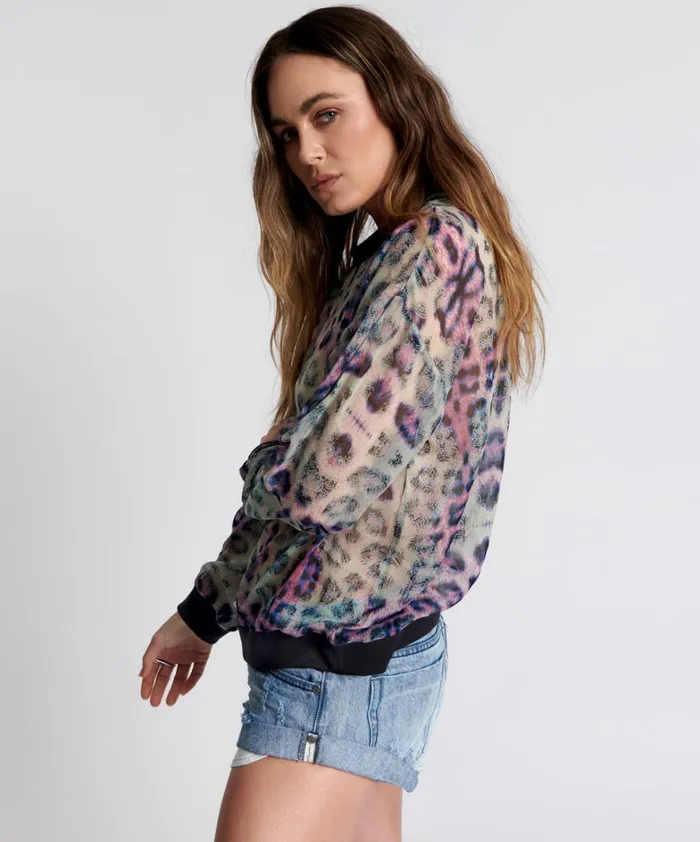 One Teaspoon Tops COLLISION CHIFFON LONGSLEEVE TOP 8211 Women One Teaspoon Tops COLLISION CHIFFON LONGSLEEVE TOP 8211 Women