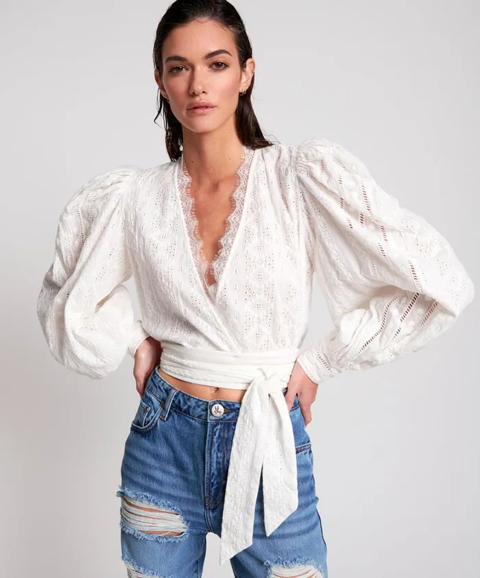 One Teaspoon Tops ETHEREAL COTTON WRAP TOP 8211 Women