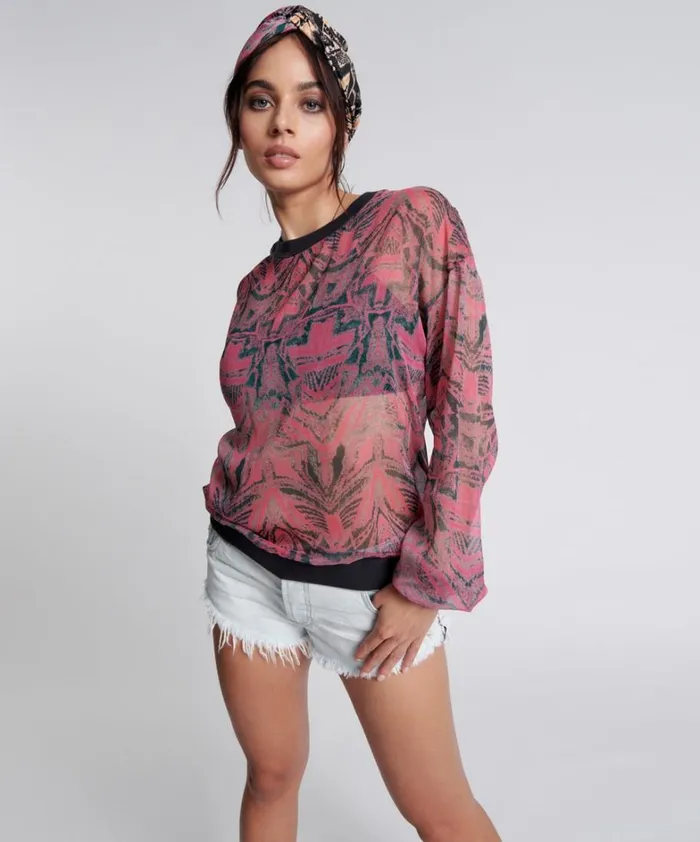 One Teaspoon Tops KALEIDOSCOPE CREW LONG SLEEVE TOP 8211 Women One Teaspoon Tops KALEIDOSCOPE CREW LONG SLEEVE TOP 8211 Women