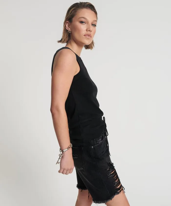 One Teaspoon Tops OTS EQUIPMENT TANK BLACK 8211 Women One Teaspoon Tops OTS EQUIPMENT TANK BLACK 8211 Women