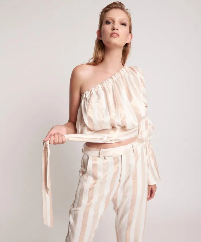 One Teaspoon Tops SANTA FE STRIPE ONE SHOULDER TOP 8211 Women