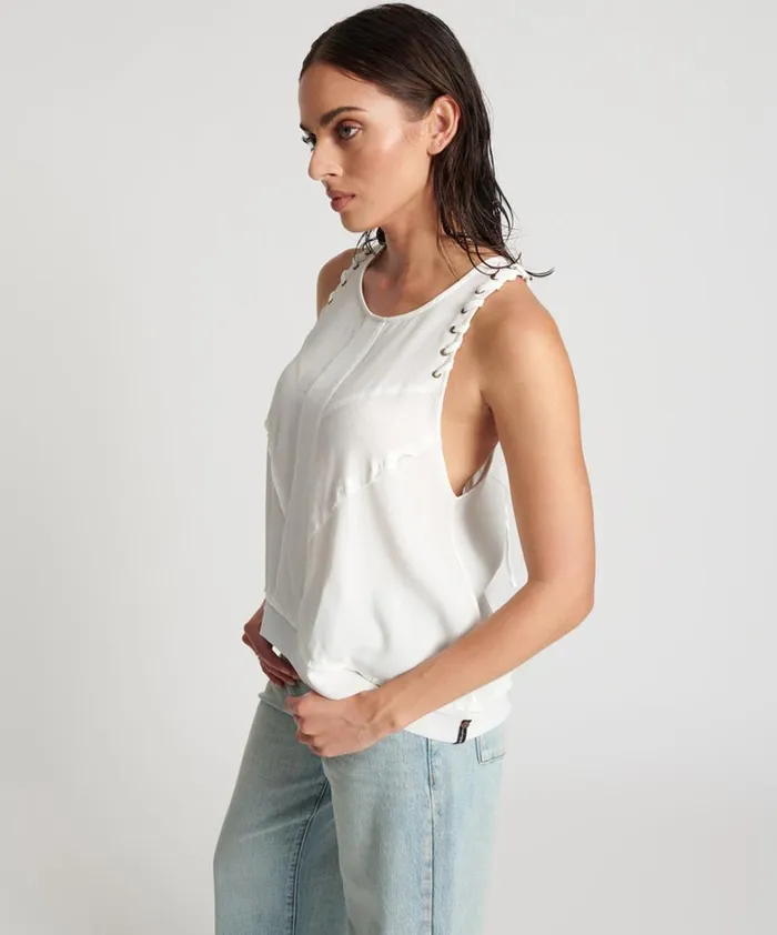 One Teaspoon Tops WHITE LACED CHARLESTON TOP 8211 Women One Teaspoon Tops WHITE LACED CHARLESTON TOP 8211 Women