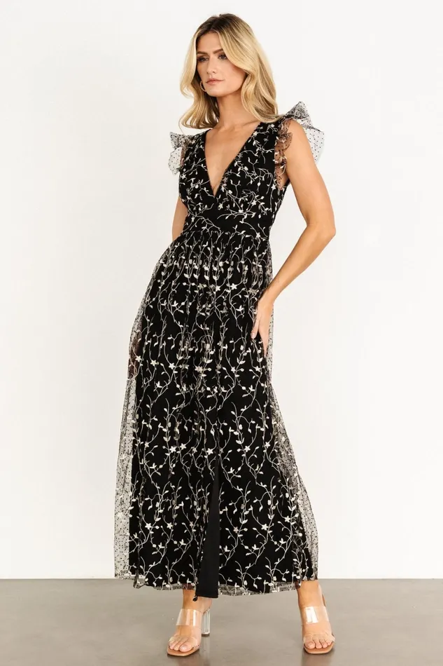 Orza Embroidered Maxi Dress Black Women Baltic Born Tulle Styles Orza Embroidered Maxi Dress Black Women Baltic Born Tulle Styles