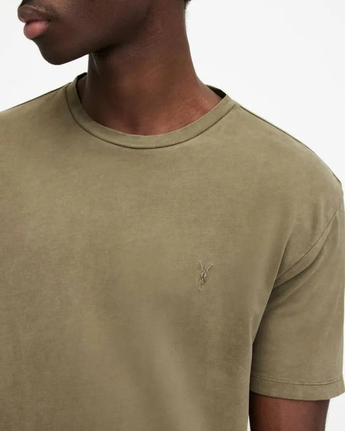 Ossage Crew Neck Slim Ramskull TShirt Avo Green Men AllSaints TShirts