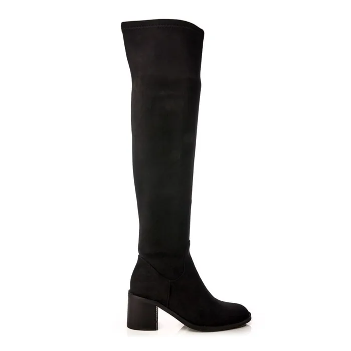 Over The Knee Boots Women Moda In Pelle Sarianne Black Alcantara