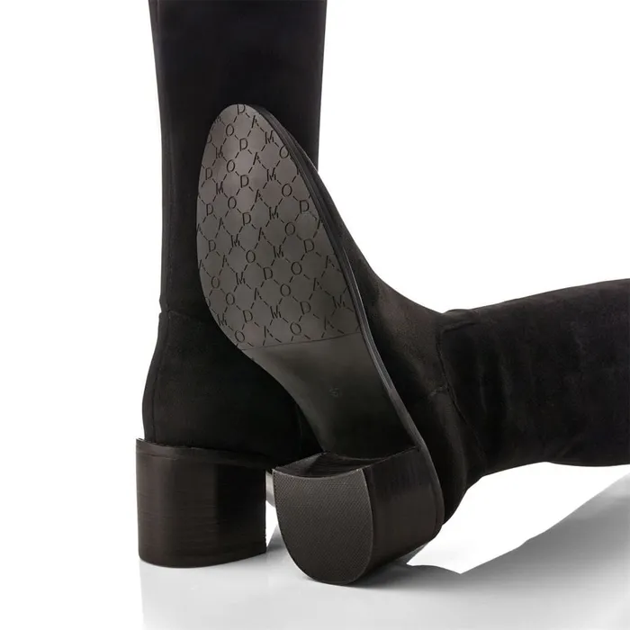 Over The Knee Boots Women Moda In Pelle Sarianne Black Alcantara