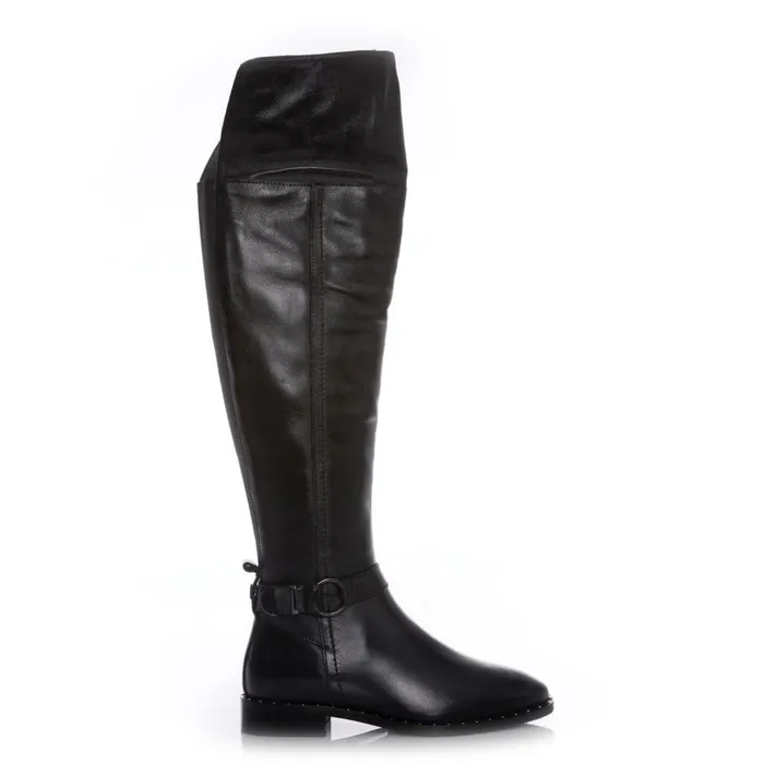 Over The Knee Boots Women Moda In Pelle Tori Black Leather
