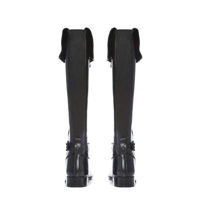 Over The Knee Boots Women Moda In Pelle Tori Black Leather