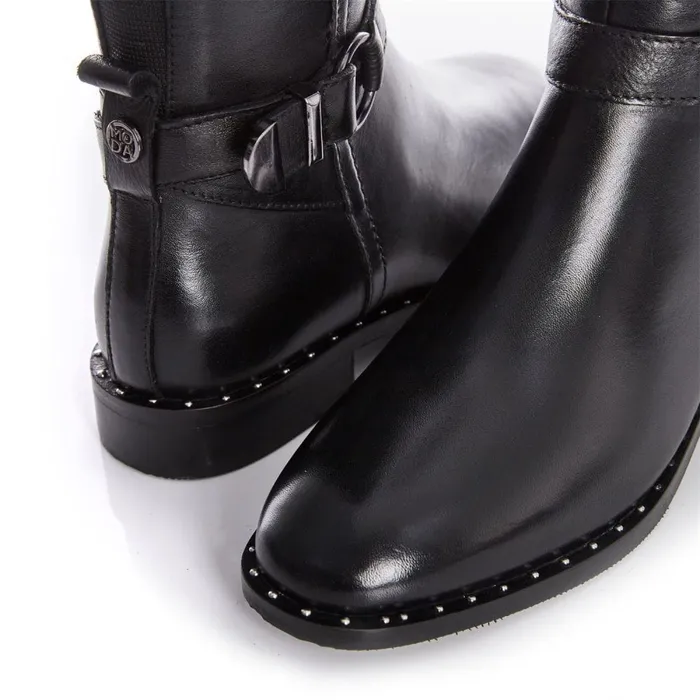 Over The Knee Boots Women Moda In Pelle Tori Black Leather