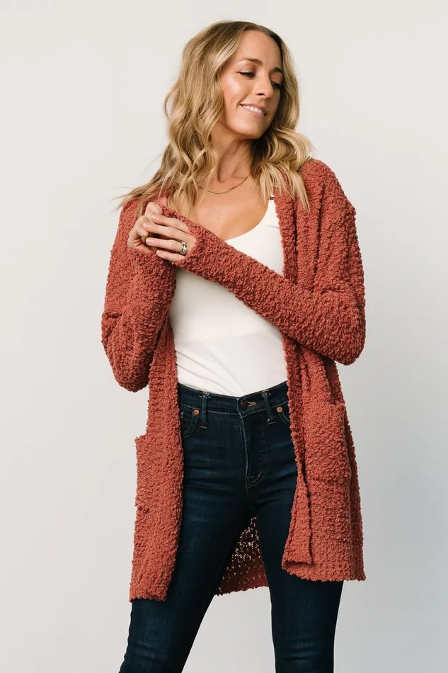 Oxford Pocket Cardigan Rust Women Baltic Born Sweaters Oxford Pocket Cardigan Rust Women Baltic Born Sweaters