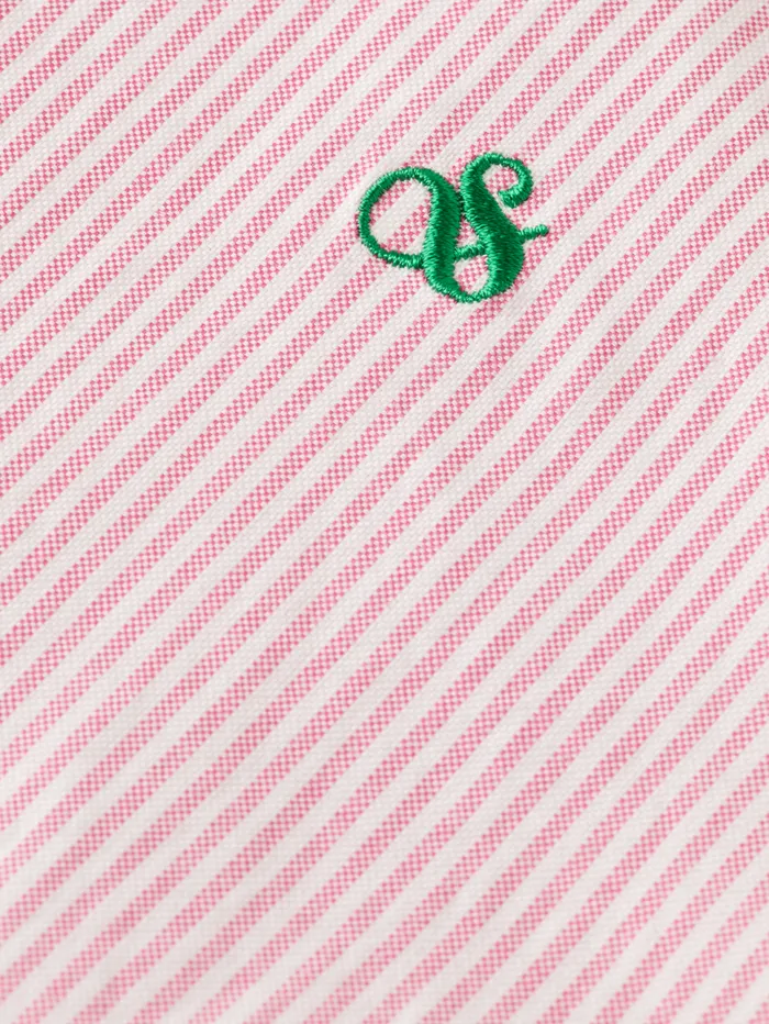 Oxford Stripe Tropical Pink White Stripe Men Scotch and Soda Shirts