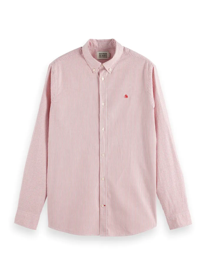 OXFORD STRIPE Whitered Stripe Men Scotch and Soda Shirts