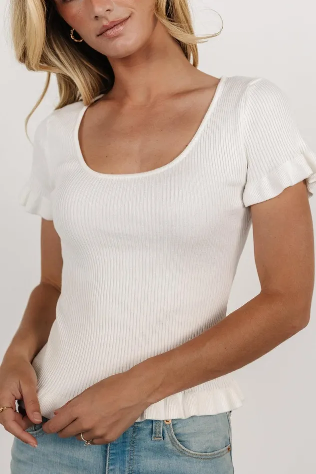 Paley Ribbed Top Off White Women Baltic Born Blouses Shirts Paley Ribbed Top Off White Women Baltic Born Blouses Shirts