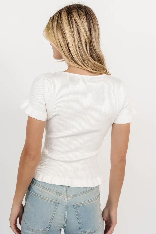 Paley Ribbed Top Off White Women Baltic Born Blouses Shirts Paley Ribbed Top Off White Women Baltic Born Blouses Shirts