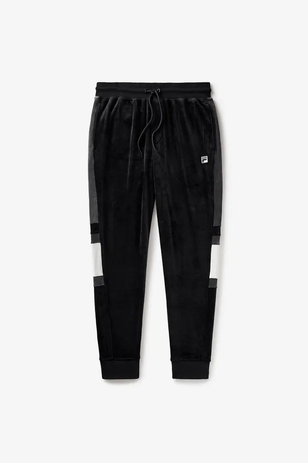 Pants and Shorts Men Fila Smart Retro Velour Block Track Pants 985 Blackgardeniaasphalt