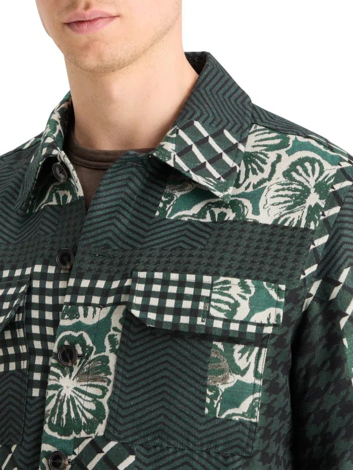 PATCHWORK JACQUARD OVERSHIRT San Francisco Flower Patchwork Men Scotch and Soda Jackets and Coats PATCHWORK JACQUARD OVERSHIRT San Francisco Flower Patchwork Men Scotch and Soda Jackets and Coats