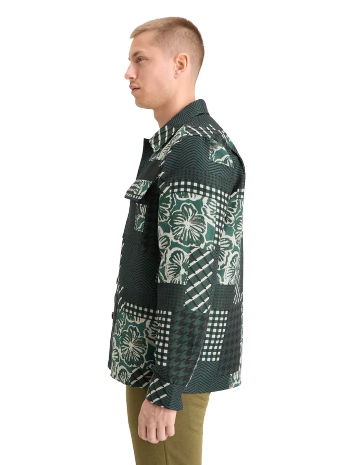 PATCHWORK JACQUARD OVERSHIRT San Francisco Flower Patchwork Men Scotch and Soda Jackets and Coats PATCHWORK JACQUARD OVERSHIRT San Francisco Flower Patchwork Men Scotch and Soda Jackets and Coats