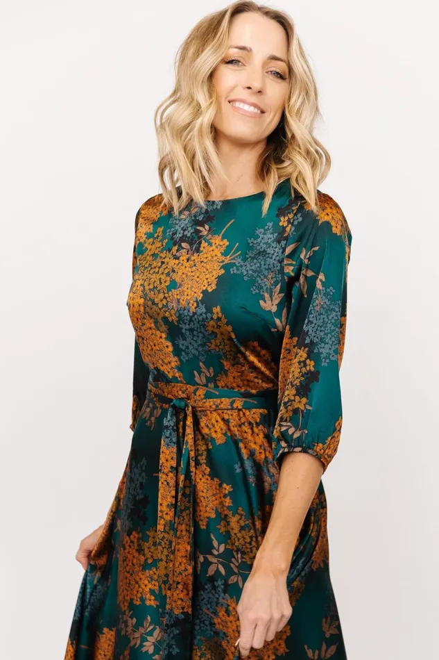 Paula Satin Maxi Dress Jade Multi Women Baltic Born Bump Friendly Paula Satin Maxi Dress Jade Multi Women Baltic Born Bump Friendly