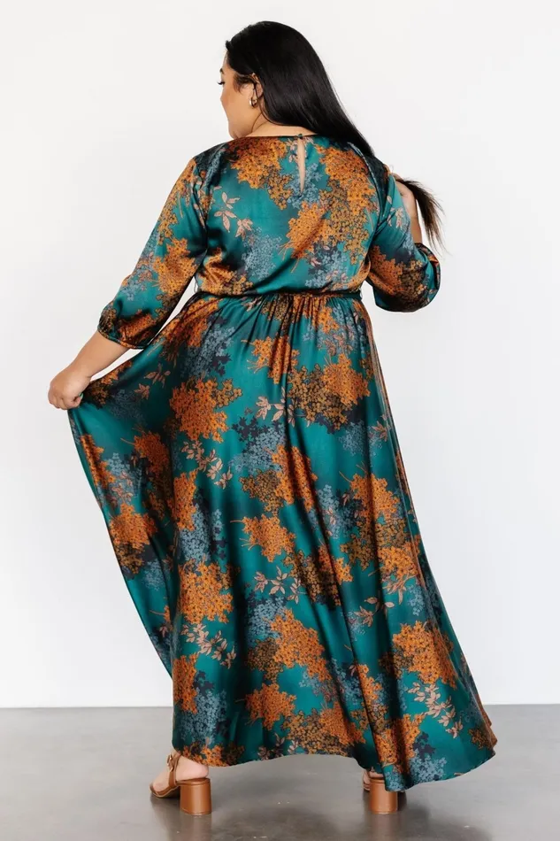 Paula Satin Maxi Dress Jade Multi Women Baltic Born Bump Friendly Paula Satin Maxi Dress Jade Multi Women Baltic Born Bump Friendly