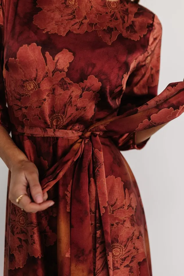Paula Satin Maxi Dress Terracotta Floral Women Baltic Born Mother Of The Bride Paula Satin Maxi Dress Terracotta Floral Women Baltic Born Mother Of The Bride