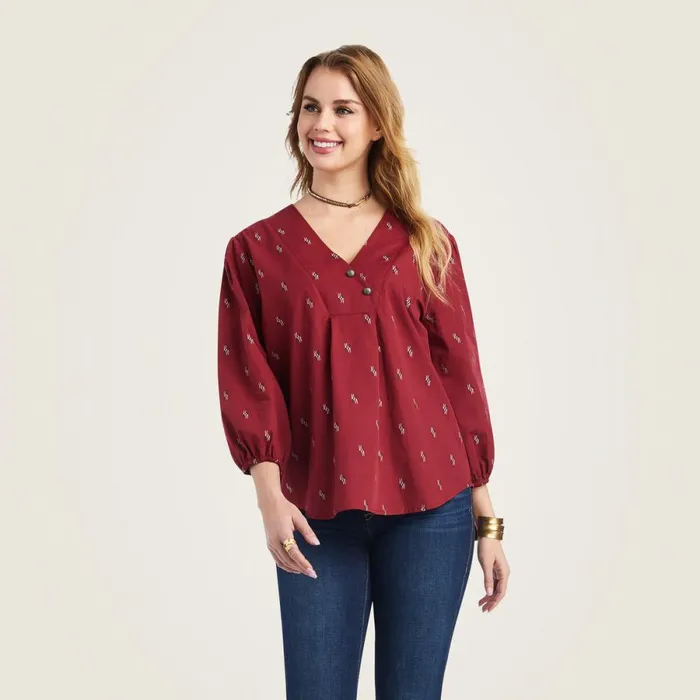 Peasant Top Chimayo Blouse Chimayo Dobby Women Ariat TShirts and Tops