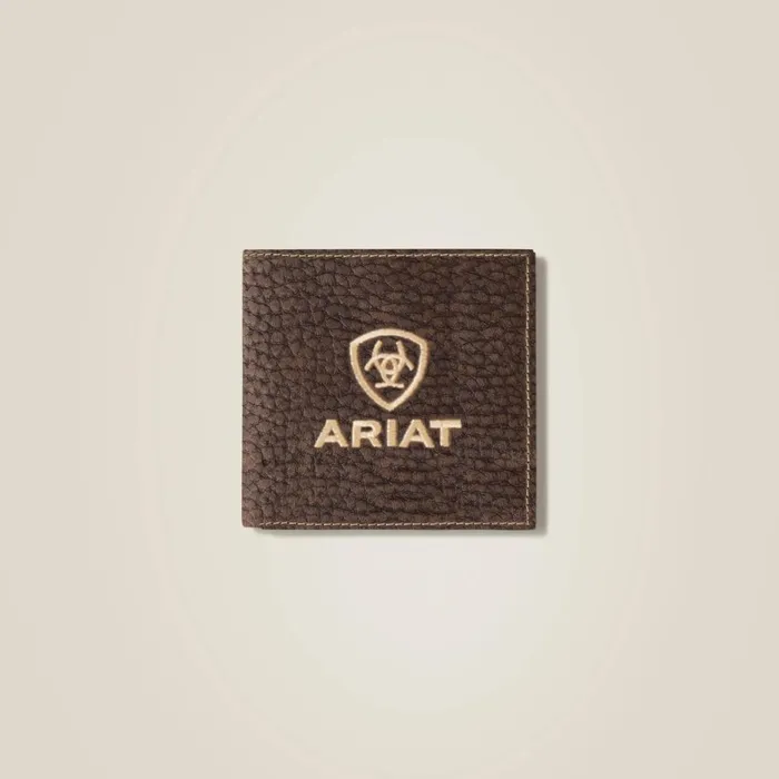 Pebble Leather Trifold Wallet Brown Men Ariat Bags and Wallets