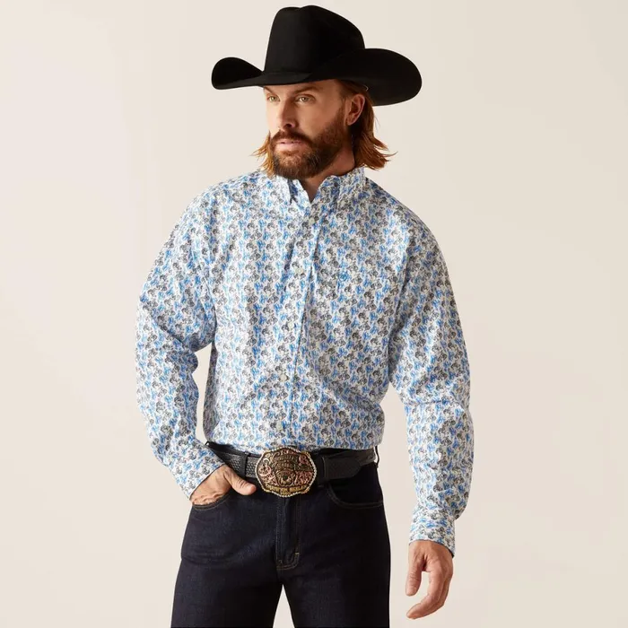 Peerce Classic Fit Shirt White Men Ariat Button Down Shirts