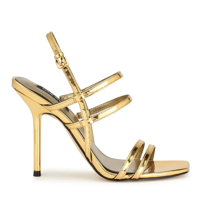Penla Strappy Sandals Bronze Women Nine West High Heels