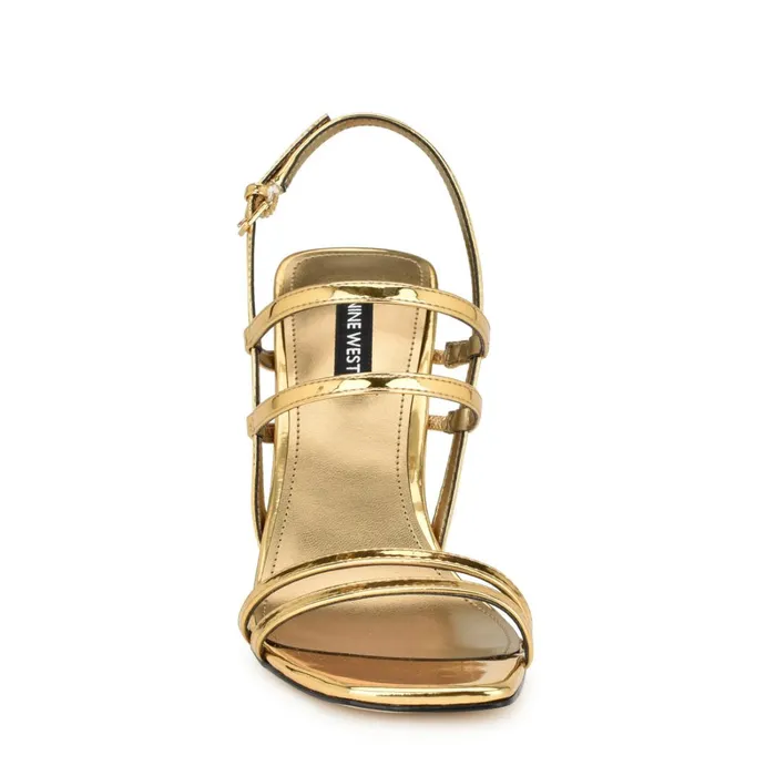 Penla Strappy Sandals Bronze Women Nine West High Heels Penla Strappy Sandals Bronze Women Nine West High Heels