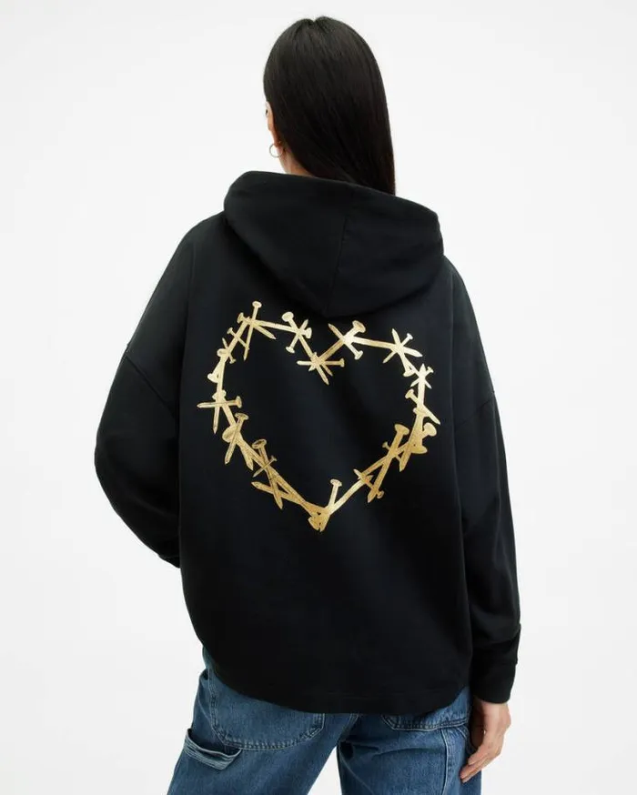 Perta Logo Oversized Etienne Hoodie Black Women AllSaints Sweatshirts and Hoodies Perta Logo Oversized Etienne Hoodie Black Women AllSaints Sweatshirts and Hoodies