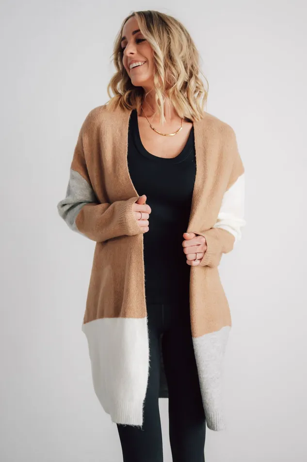 Pierson Color Block Cardigan Camel Women Baltic Born Cardigans