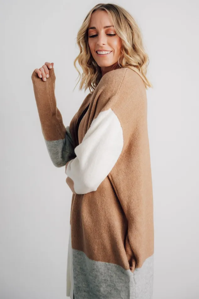 Pierson Color Block Cardigan Camel Women Baltic Born Cardigans