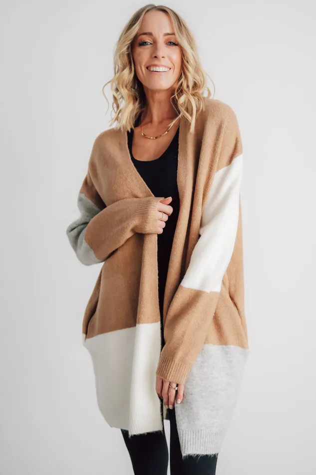 Pierson Color Block Cardigan Camel Women Baltic Born Cardigans
