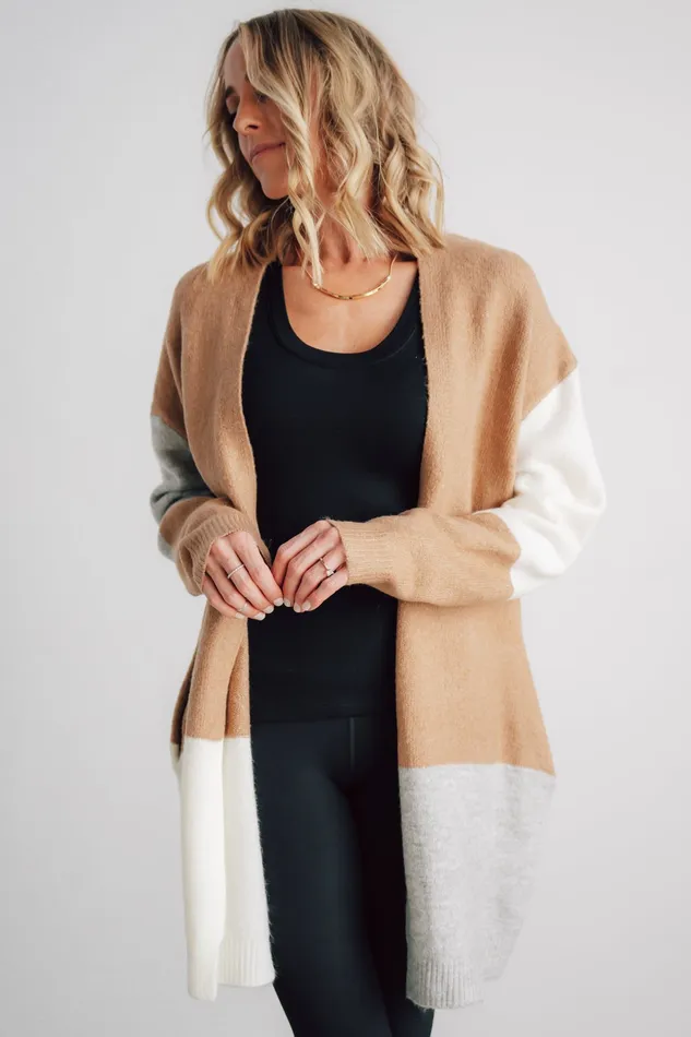 Pierson Color Block Cardigan Camel Women Baltic Born Cardigans