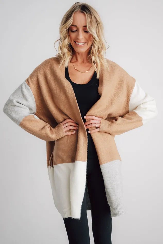 Pierson Color Block Cardigan Camel Women Baltic Born Cardigans