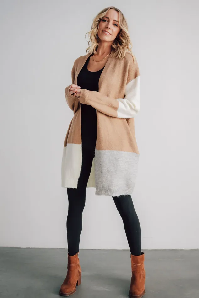 Pierson Color Block Cardigan Camel Women Baltic Born Cardigans